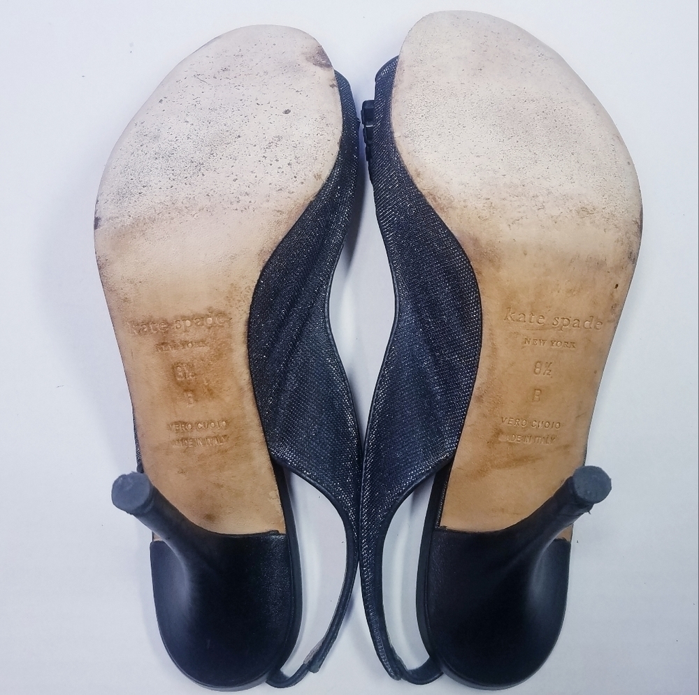 Kate Spade | Kitten Heel Black Bow,‎ size 8.5 - Picture 6 of 9